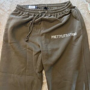 NWT PrettyLittleThing Sage Khaki Joggers